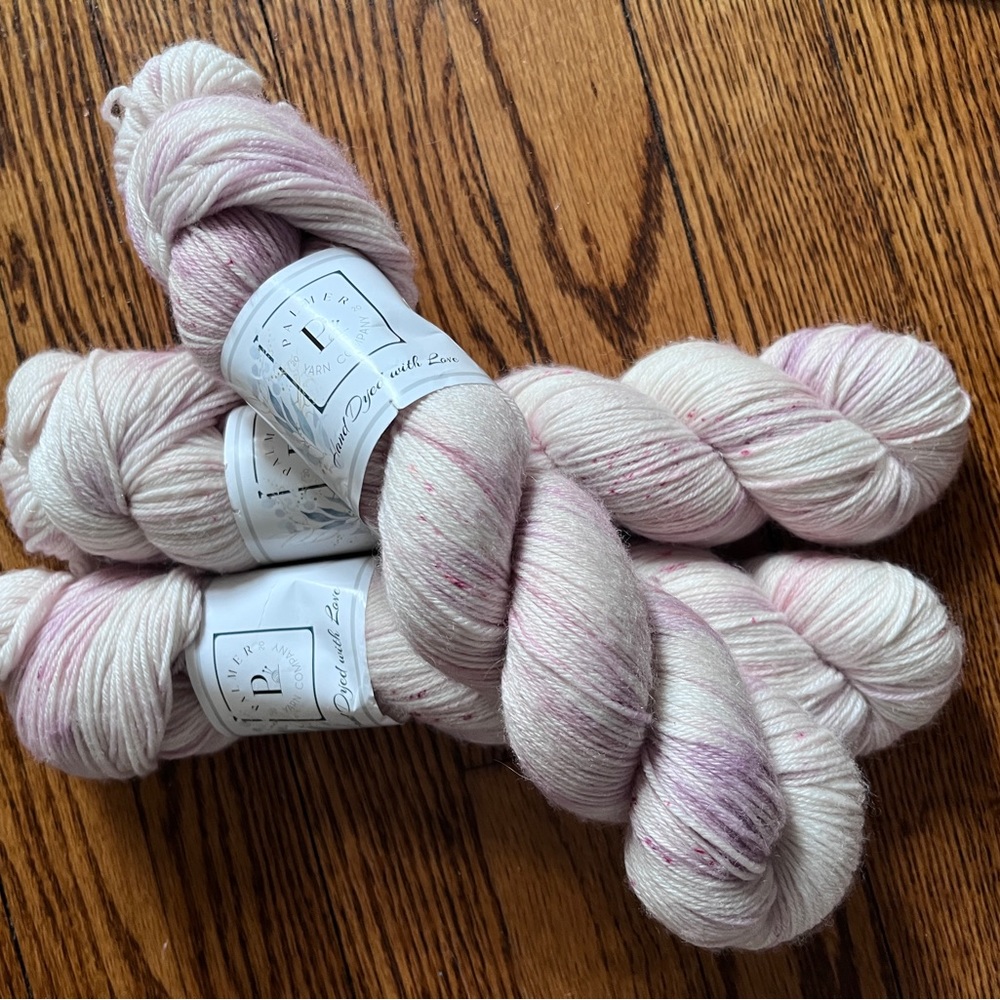 3 full skeins Palmer Yarn in colorway "smarties"